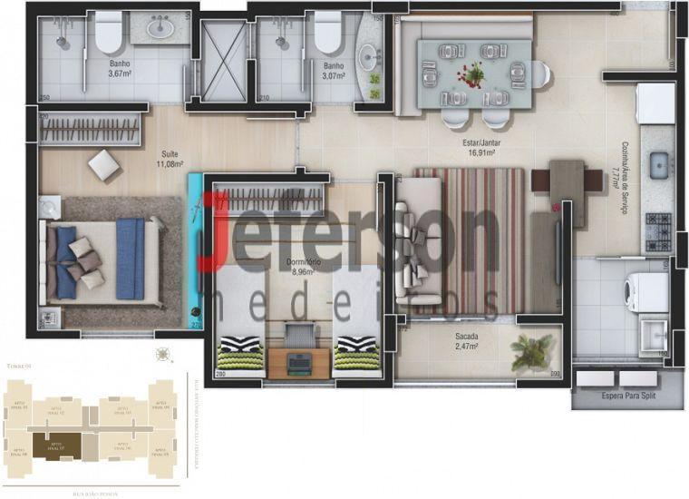 Apartamento à venda com 2 quartos, 63m² - Foto 9