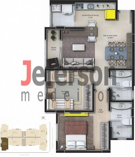 Apartamento à venda com 2 quartos, 63m² - Foto 10