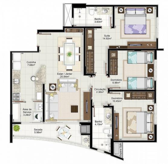 Apartamento à venda com 3 quartos, 95m² - Foto 13