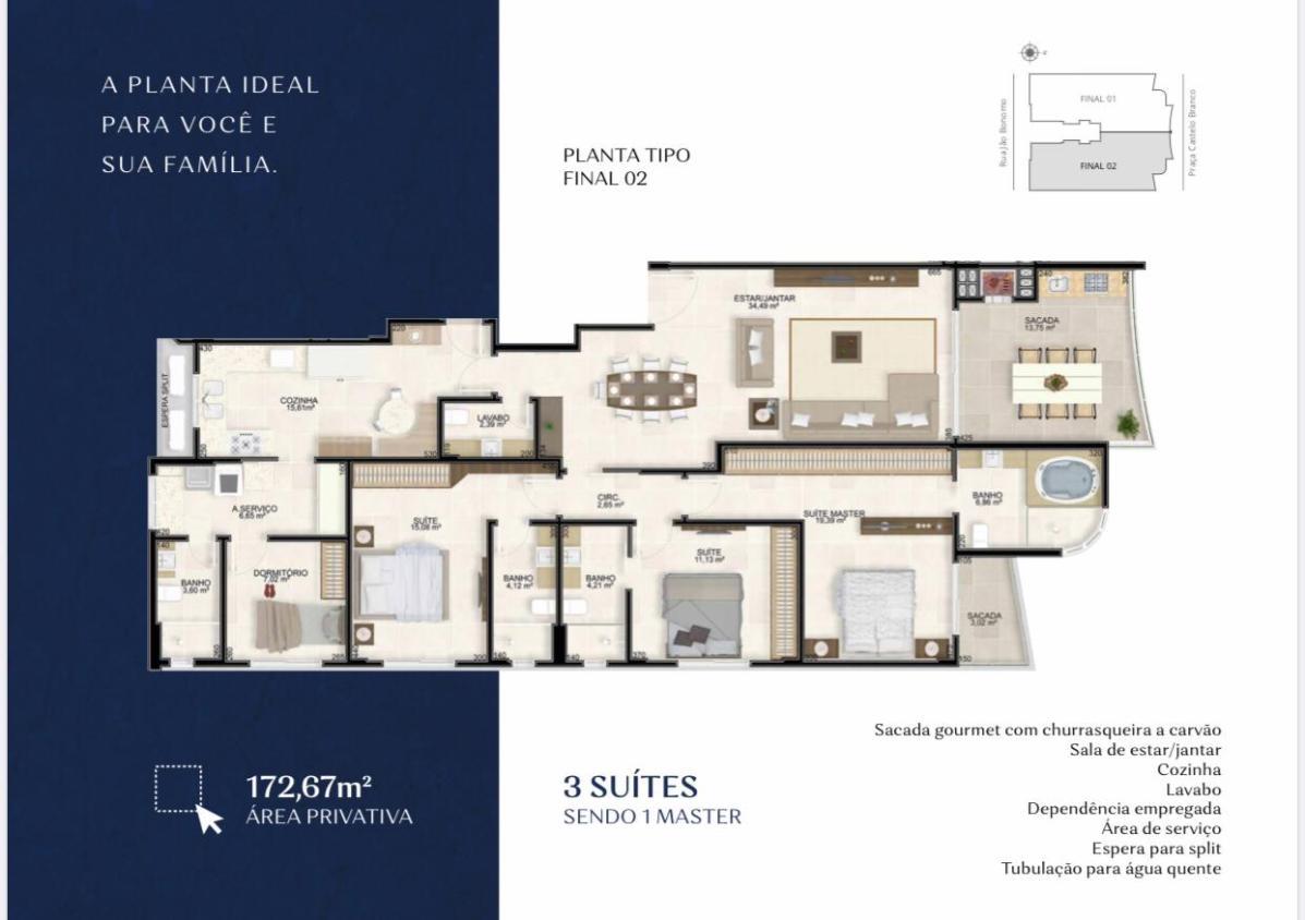 Apartamento à venda com 3 quartos, 172m² - Foto 9