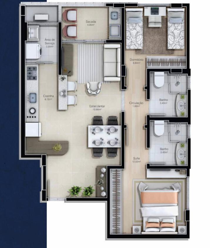 Apartamento à venda com 2 quartos, 71m² - Foto 7