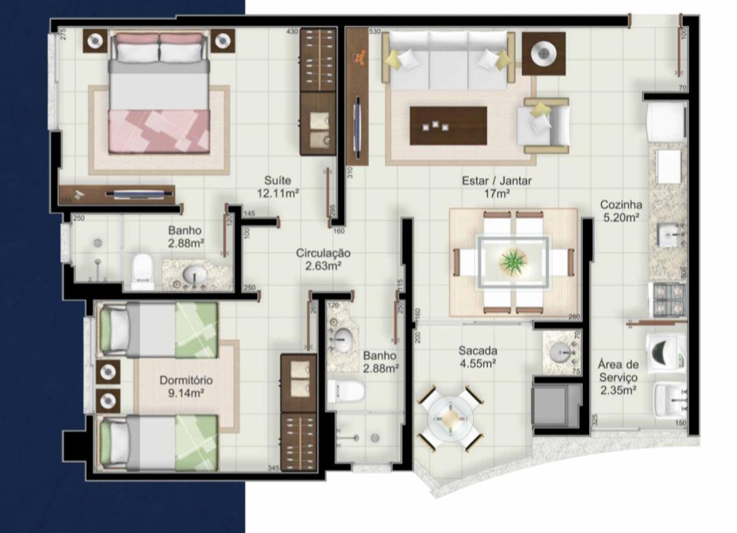 Apartamento à venda com 2 quartos, 69m² - Foto 11