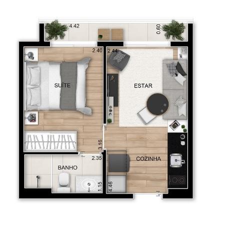 Apartamento à venda com 1 quarto, 28m² - Foto 4