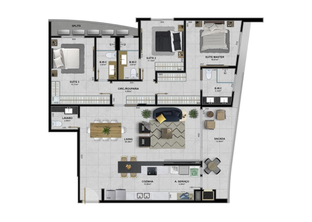 Apartamento à venda com 3 quartos, 152m² - Foto 30