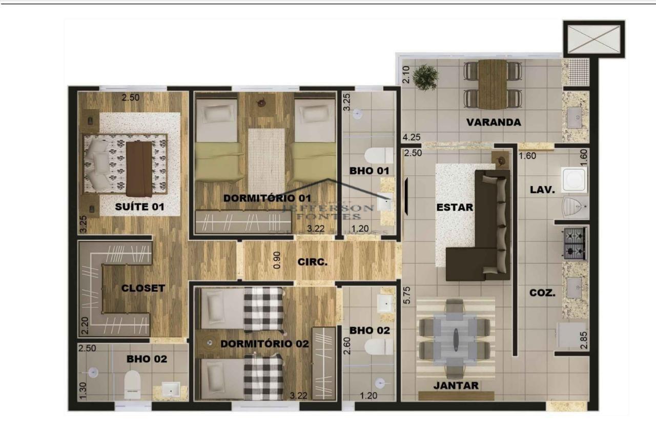 Apartamento à venda com 3 quartos, 92m² - Foto 2