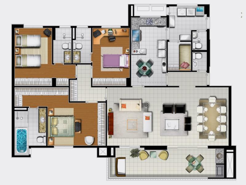 Apartamento à venda com 3 quartos, 173m² - Foto 4