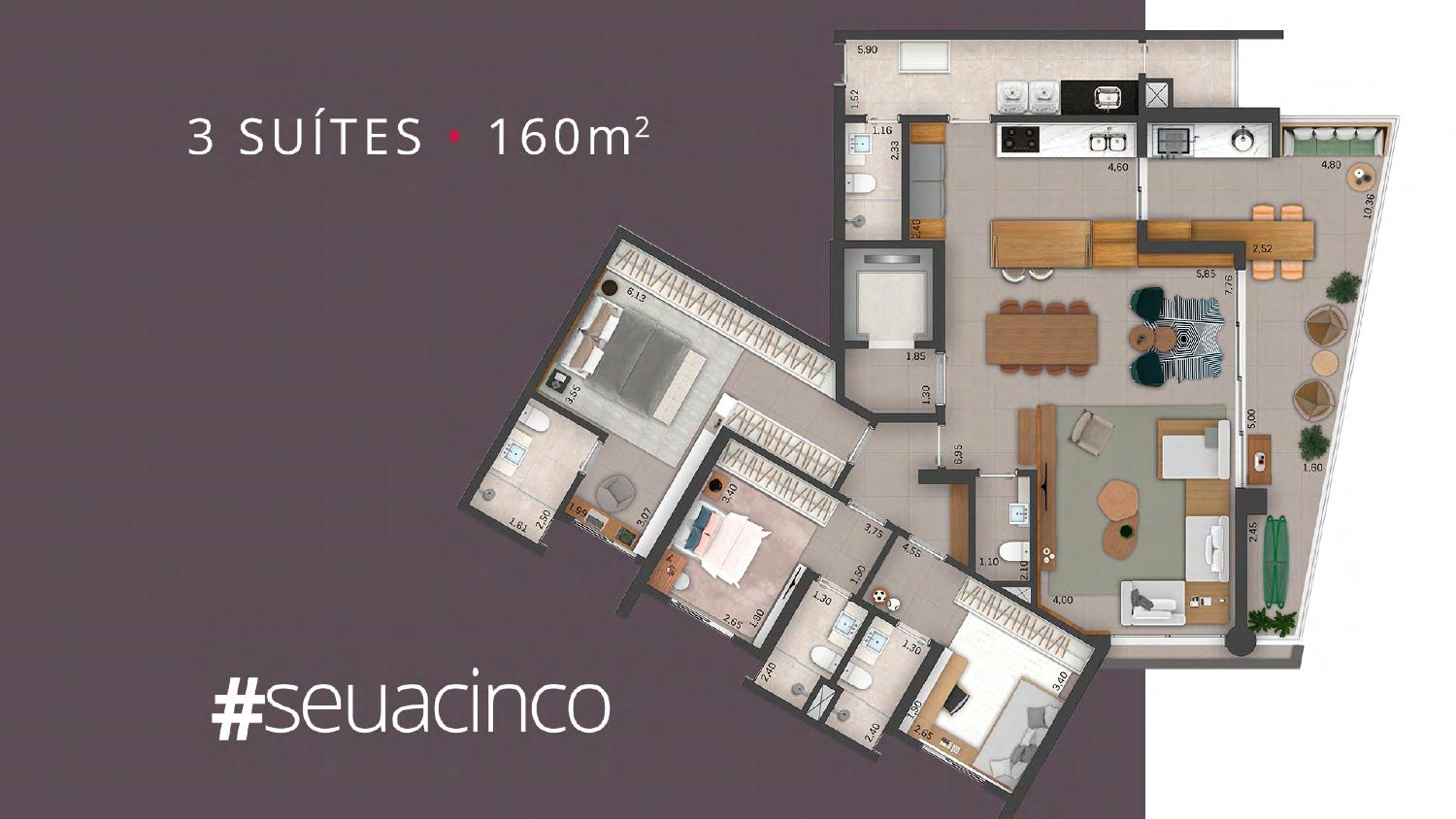 Apartamento à venda com 3 quartos, 160m² - Foto 6