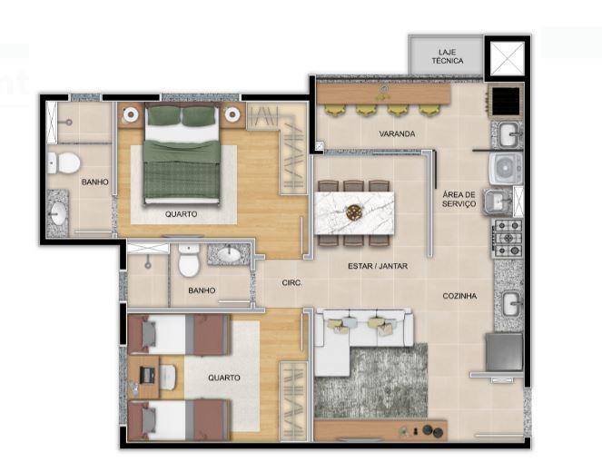 Apartamento, 2 quartos, 57 m² - Foto 10