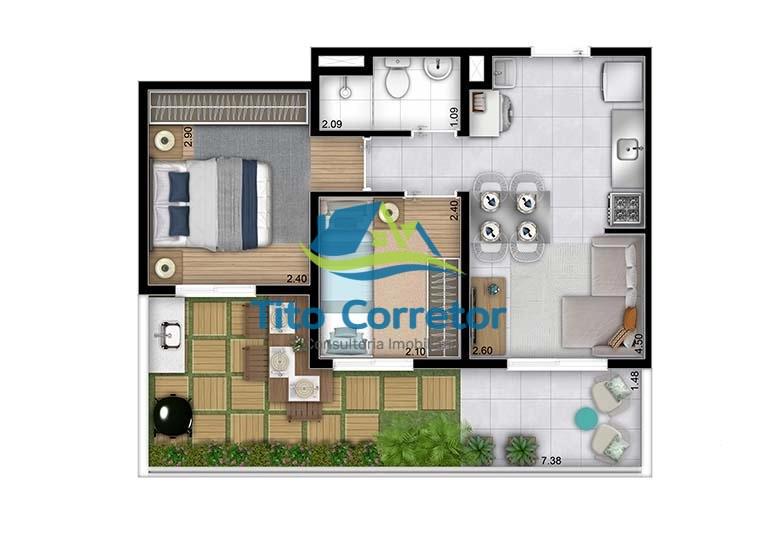 Apartamento à venda com 2 quartos, 28m² - Foto 24