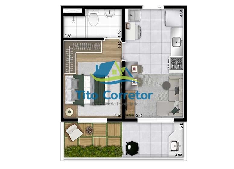 Apartamento à venda com 2 quartos, 28m² - Foto 19