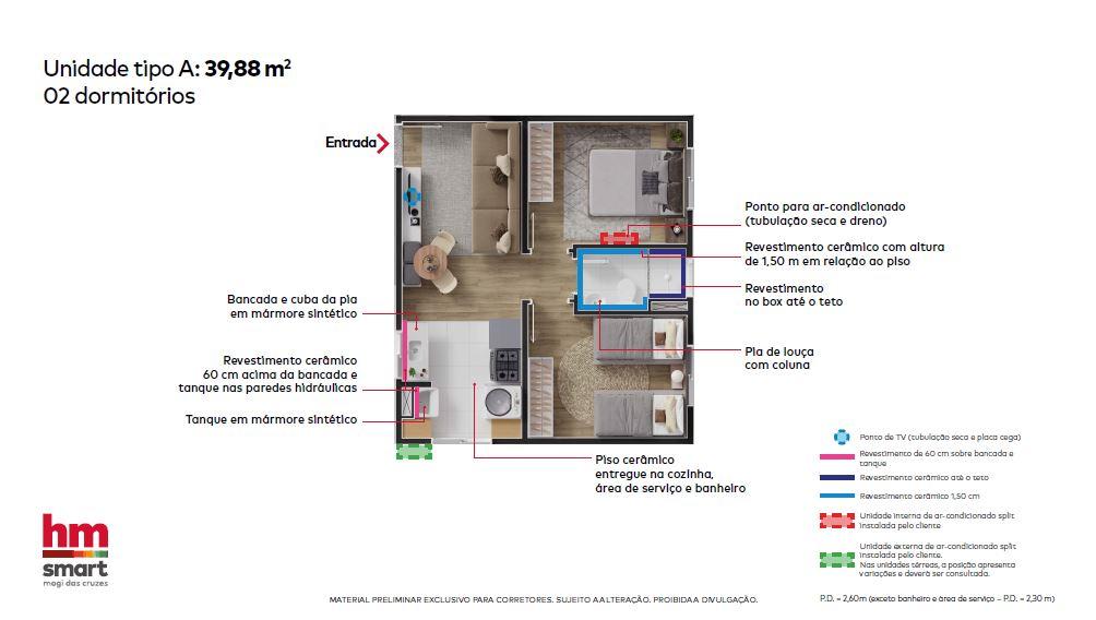 Apartamento à venda com 2 quartos, 40m² - Foto 15