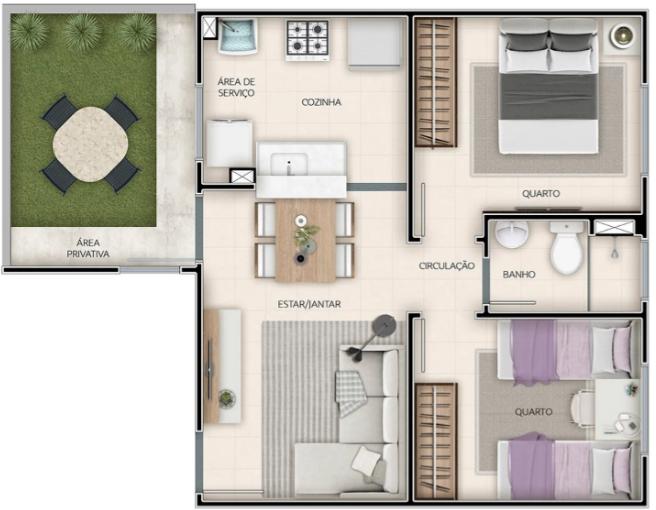 Apartamento à venda com 2 quartos, 42m² - Foto 4