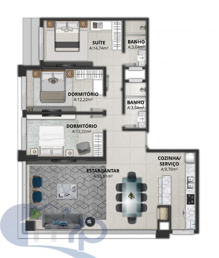 Apartamento à venda com 2 quartos, 77m² - Foto 13