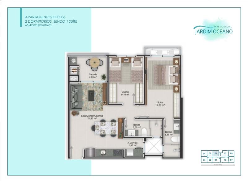 Apartamento à venda com 2 quartos, 65m² - Foto 6