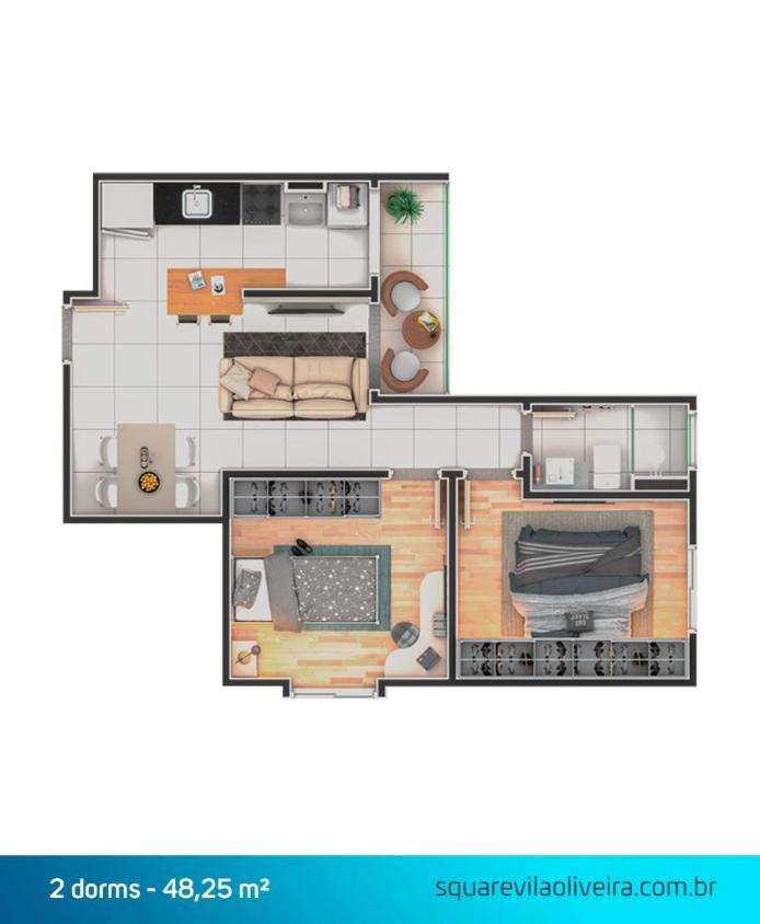 Apartamento à venda com 2 quartos, 45m² - Foto 7