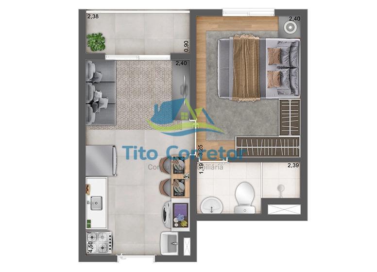 Apartamento à venda com 1 quarto, 27m² - Foto 6