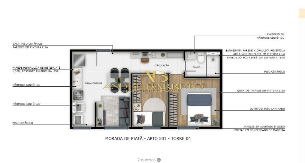 Apartamento à venda com 2 quartos, 40m² - Foto 9