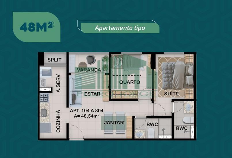 Apartamento à venda com 2 quartos, 49m² - Foto 9