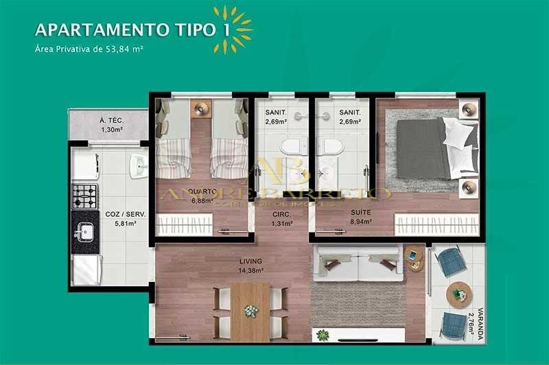 Apartamento à venda com 2 quartos, 51m² - Foto 14