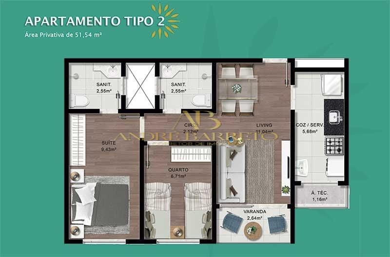 Apartamento à venda com 2 quartos, 51m² - Foto 15