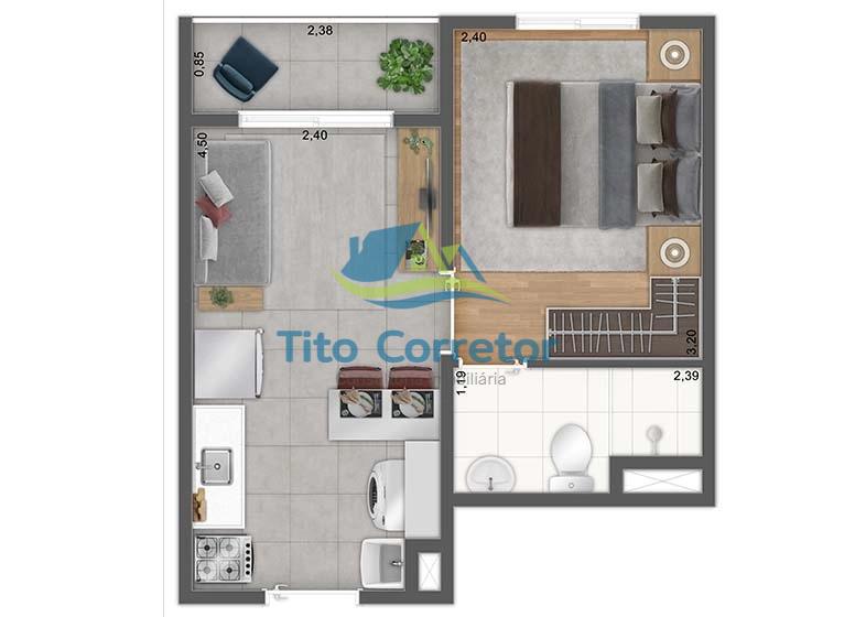 Apartamento à venda com 1 quarto, 26m² - Foto 5