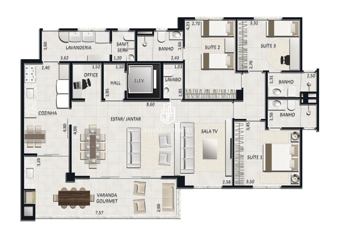 Apartamento à venda com 3 quartos, 140m² - Foto 31