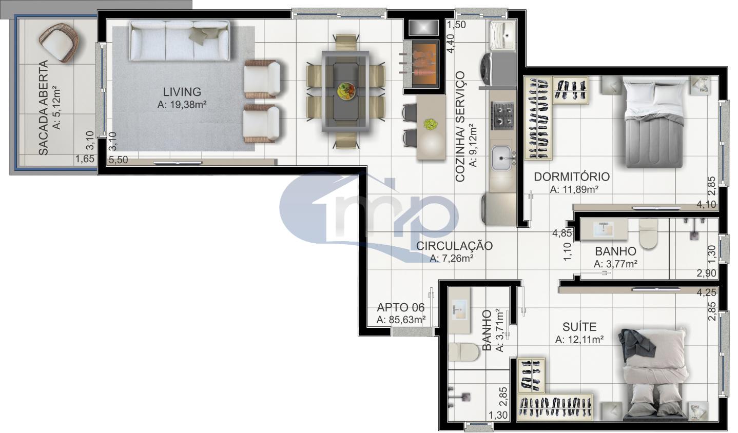 Apartamento à venda com 2 quartos, 89m² - Foto 15