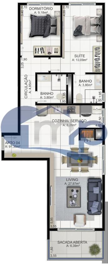 Apartamento à venda com 2 quartos, 74m² - Foto 11