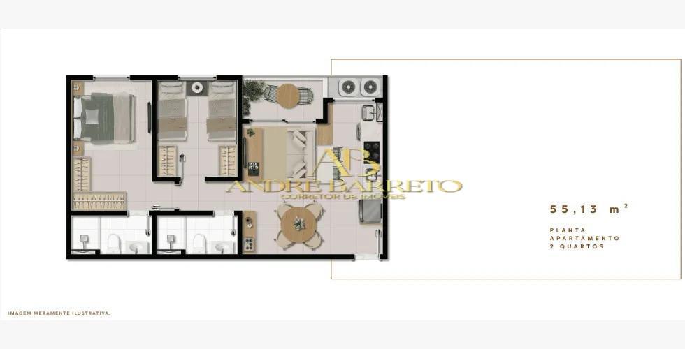 Apartamento à venda com 2 quartos, 55m² - Foto 5