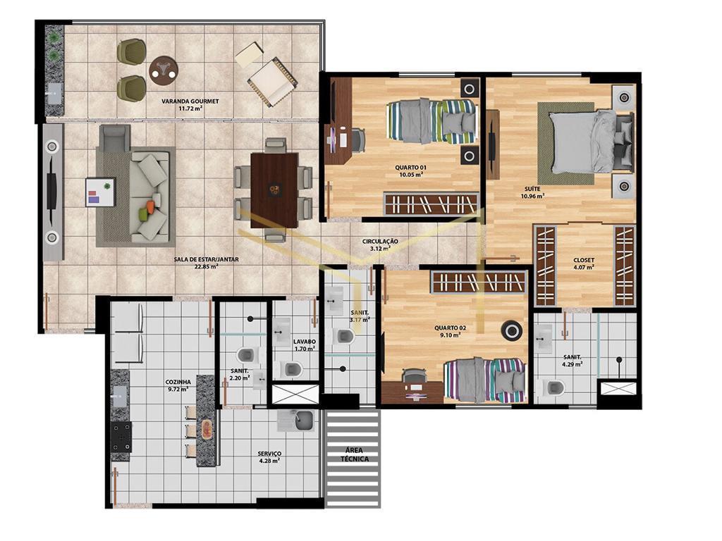 Apartamento à venda com 3 quartos, 108m² - Foto 6