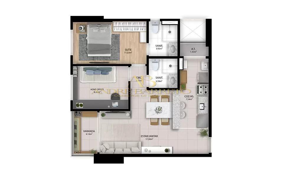 Apartamento à venda com 2 quartos, 58m² - Foto 26