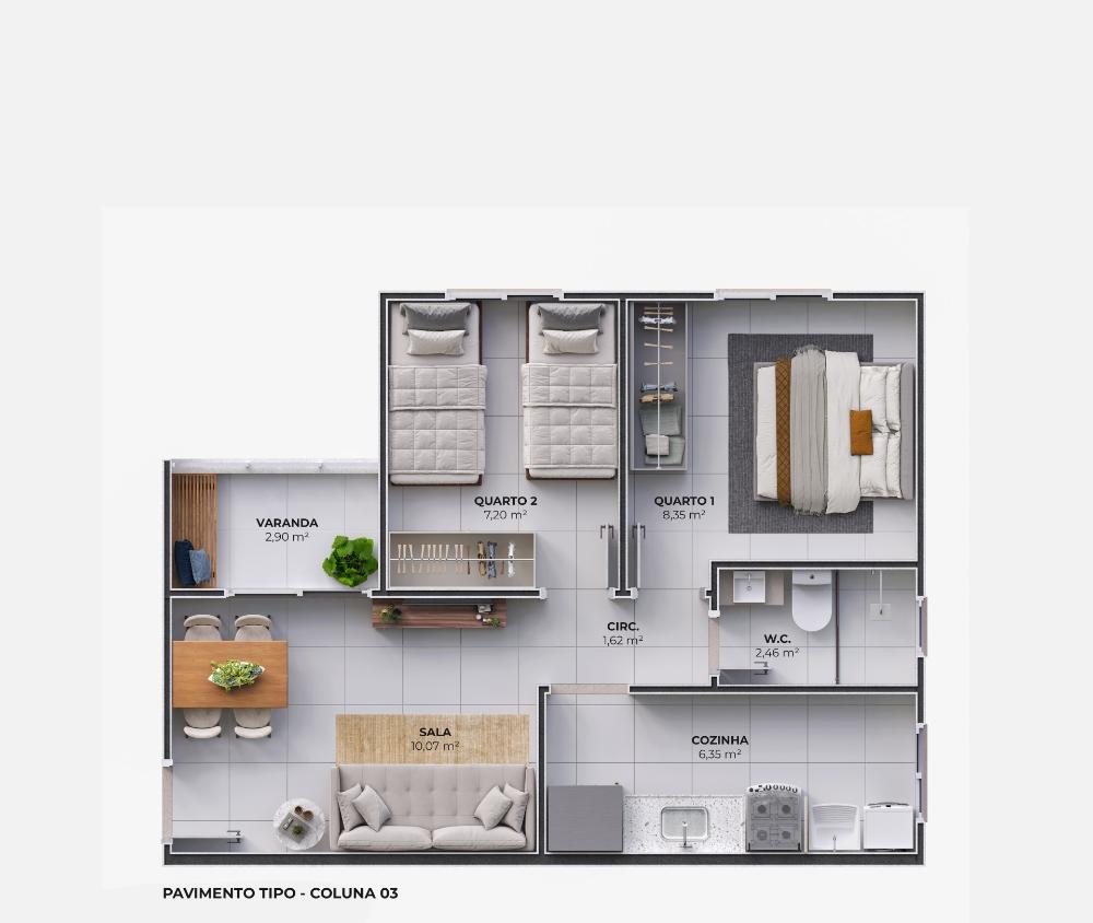 Apartamento à venda com 2 quartos, 41m² - Foto 6