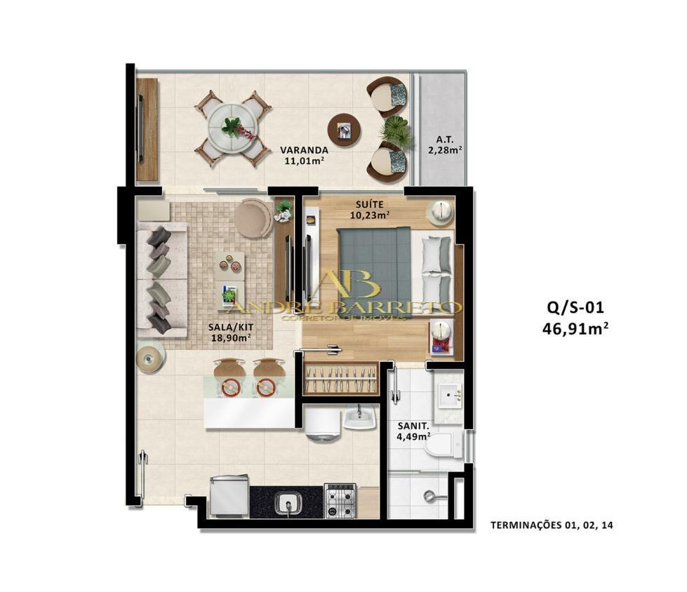 Apartamento à venda com 1 quarto, 28m² - Foto 19