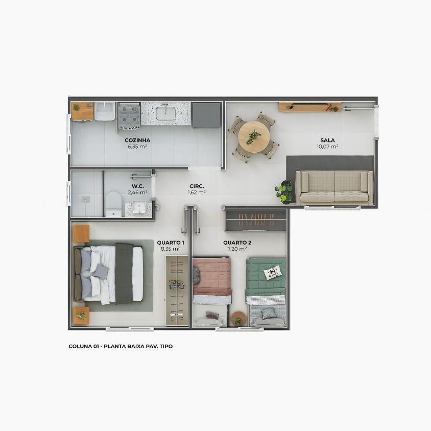 Apartamento à venda com 2 quartos, 40m² - Foto 3