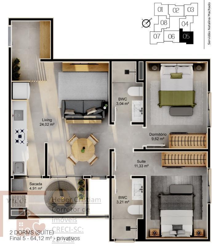 Apartamento à venda com 2 quartos, 61m² - Foto 12