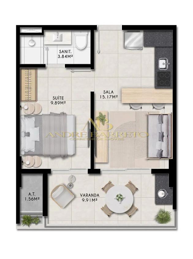 Apartamento à venda com 2 quartos, 28m² - Foto 17