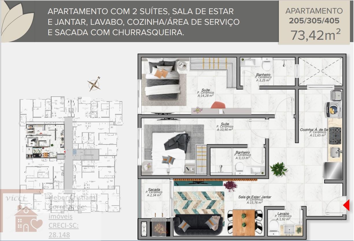 Apartamento à venda com 2 quartos, 72m² - Foto 11