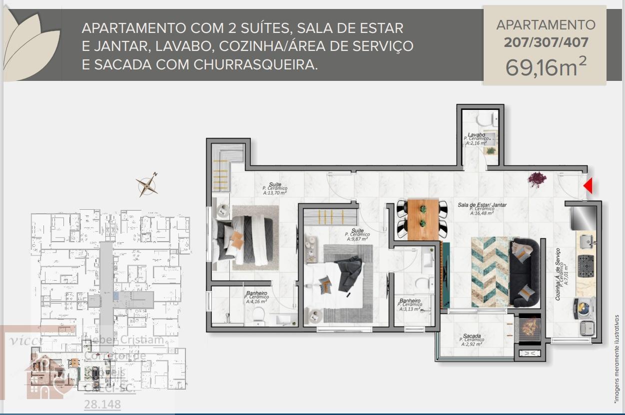 Apartamento à venda com 2 quartos, 72m² - Foto 13