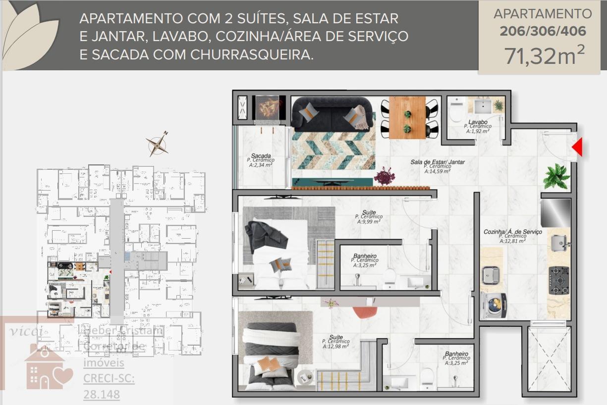 Apartamento à venda com 2 quartos, 72m² - Foto 12