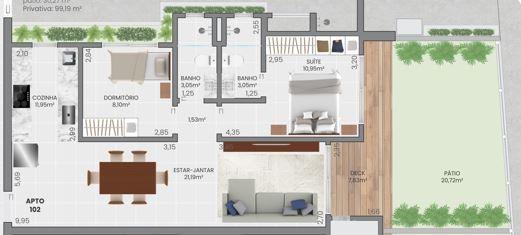 Apartamento à venda com 2 quartos, 111m² - Foto 9