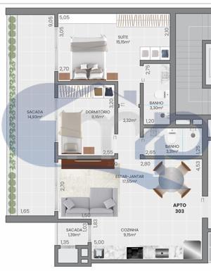 Apartamento à venda com 2 quartos, 101m² - Foto 9