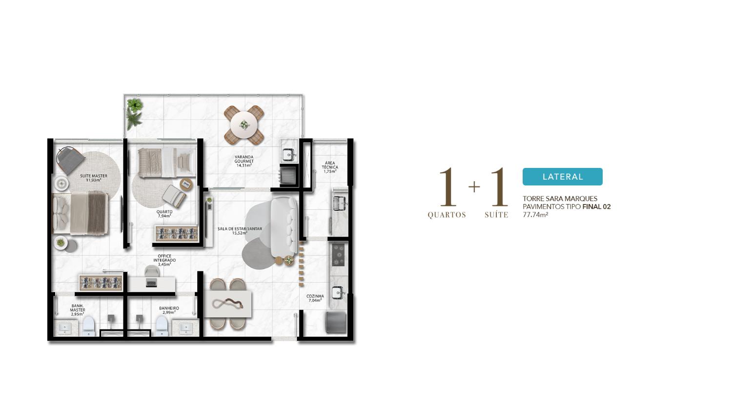 Apartamento à venda com 2 quartos, 69m² - Foto 9