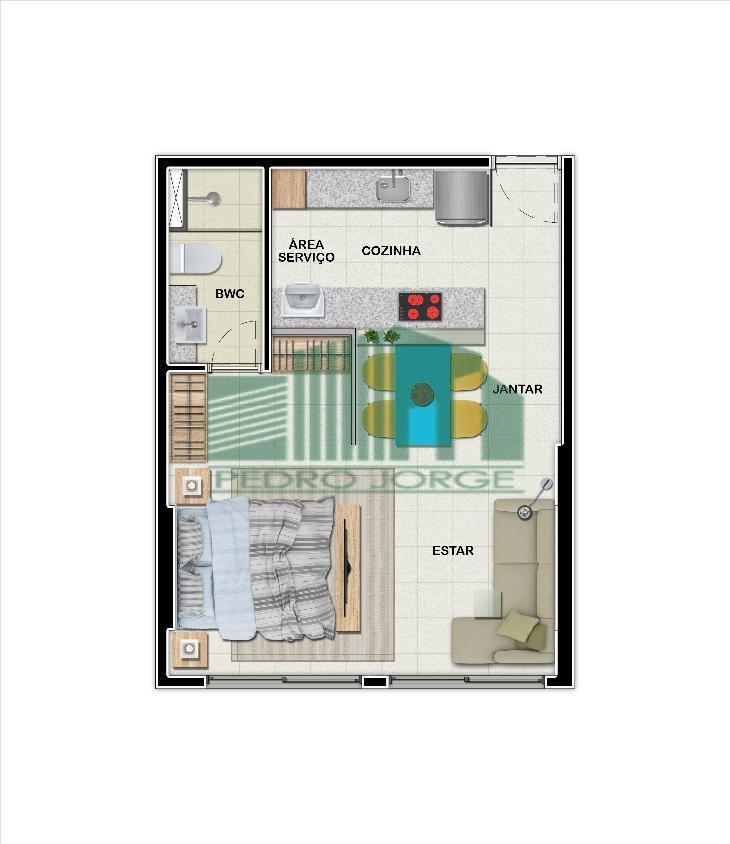 Apartamento à venda com 1 quarto, 35m² - Foto 9