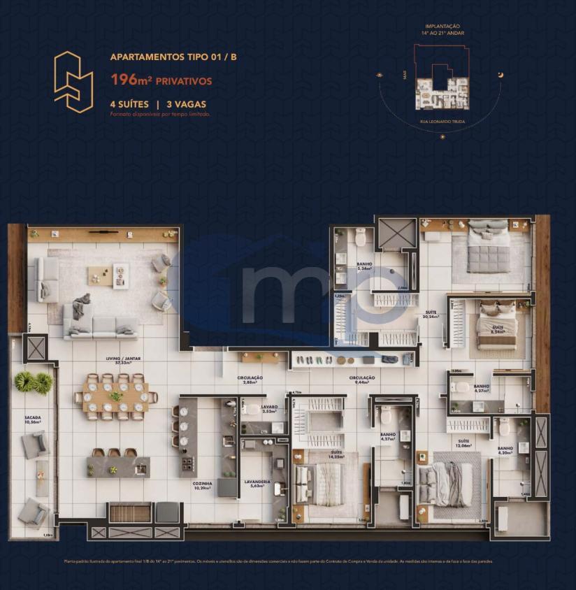 Apartamento à venda com 4 quartos, 196m² - Foto 5