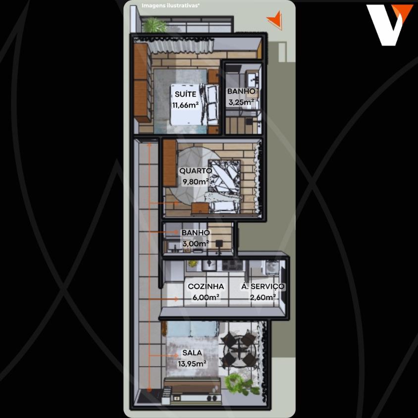 Apartamento à venda com 2 quartos, 65m² - Foto 2