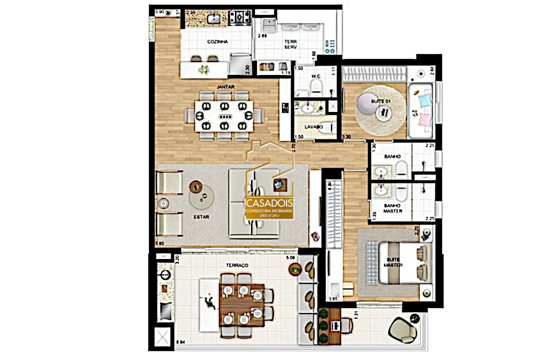 Apartamento à venda com 2 quartos, 118m² - Foto 37