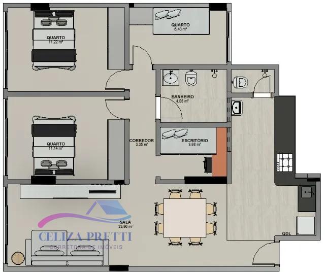 Apartamento à venda com 4 quartos, 110m² - Foto 3