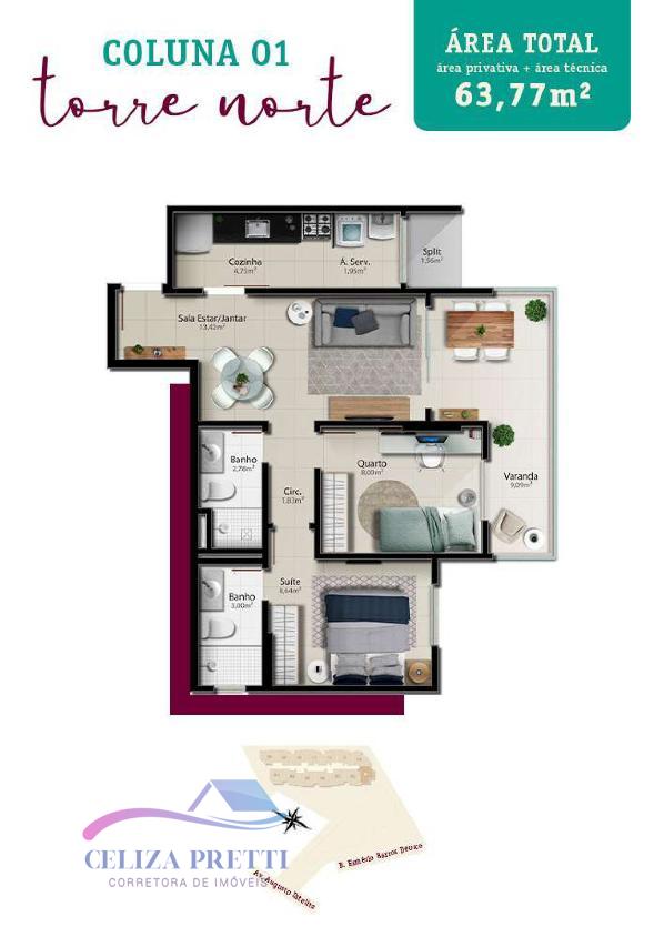 Apartamento à venda com 2 quartos, 68m² - Foto 25