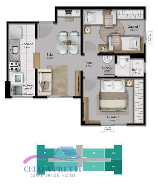 Apartamento à venda com 2 quartos, 47m² - Foto 17