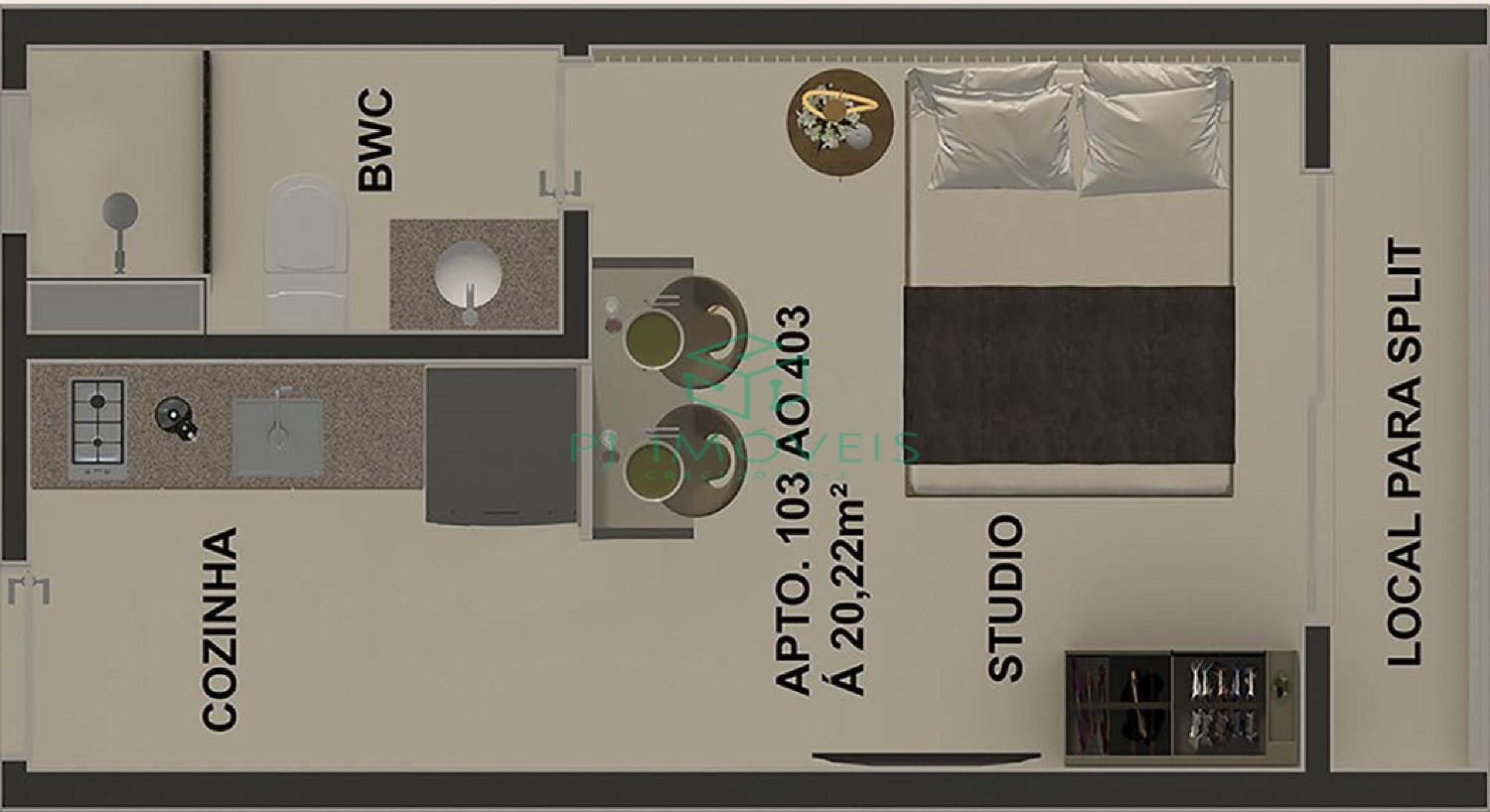 Apartamento à venda com 1 quarto, 23m² - Foto 13
